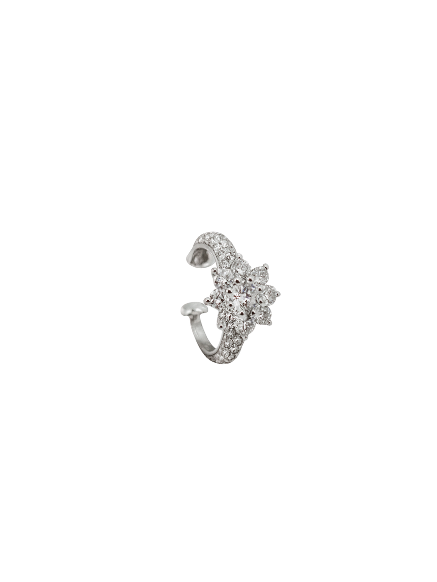 0.30ct Diamond 18K Gold Floral Ear Cuff