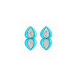 9.58ct Diamond Turquoise 18K Gold Drop Earrings