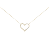 0.25ct Diamond 18K Gold Heart Pendant Chain Necklace