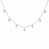 0.71ct Diamond 18K Gold Pave Multi Shape Stationed Necklace
