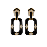 1.47ct Diamond 18K Gold Enamel Earrings