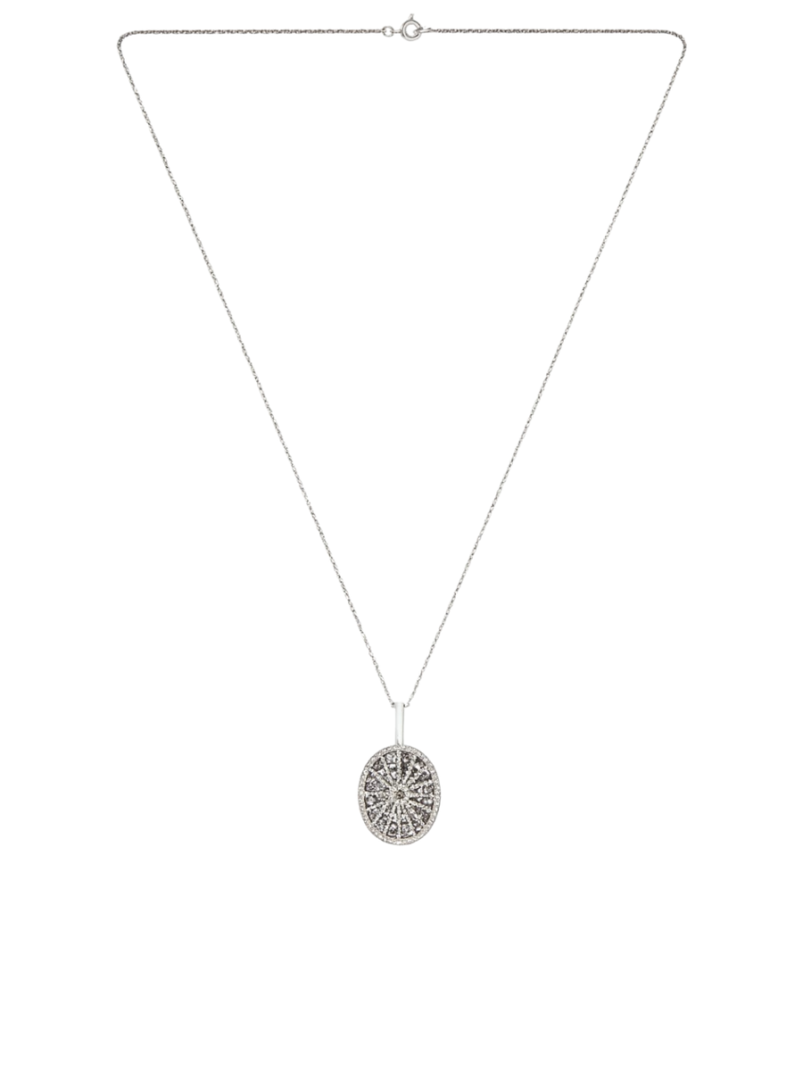 1.20ct Diamond 14K Gold Medal Pendant Necklace