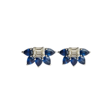 2.50ct Diamond Sapphire 18K Gold Earrings