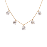 1.13ct Diamond 18K Gold Stationed Illusion Dainty Necklace