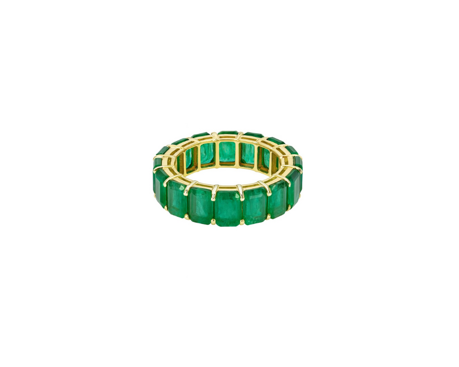 10.14ct Emerald 18K Gold Eternity Ring