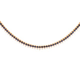 5.15ct Diamond Blue Sapphire 18K Gold Stationed Tennis Necklace