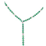 11.7ct Diamond Emerald 18K Gold Lariat Necklace