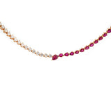 9.71ct Diamond Ruby 14K Gold Tennis Necklace