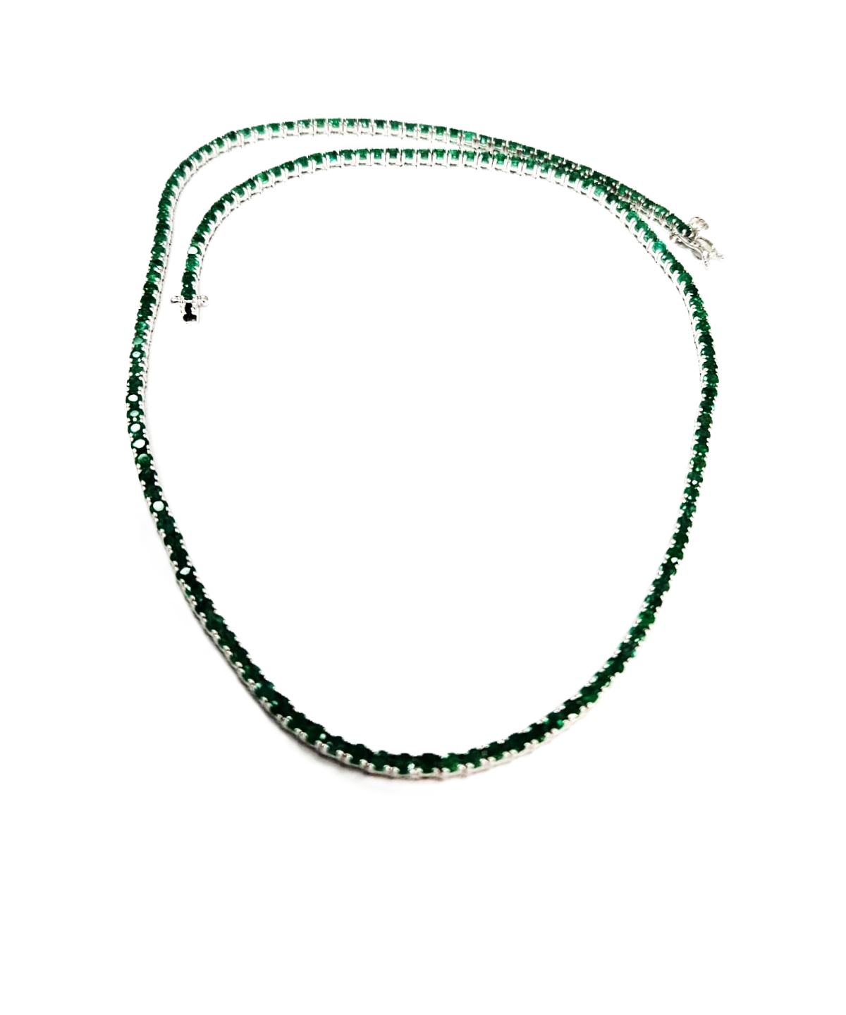 8.29ct Emerald 18K Gold Tennis Necklace