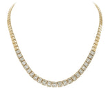 2.10ct Diamond 14K Gold Illusion Set Tennis Necklace