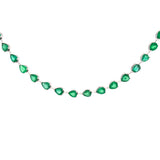 29.20ct Emerald 18K Gold Link Tennis Necklace
