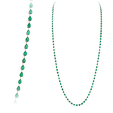 29.20ct Emerald 18K Gold Link Tennis Necklace