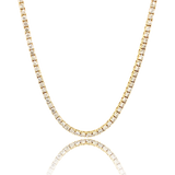 4.14ct Diamond 18K Gold Jenny 4 Prong Necklace