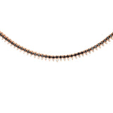 5.09ct Black Diamond 18K Gold Stationed Tennis Necklace