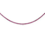 5.75ct Ruby Diamond 18K Gold Stationed Tennis Necklace