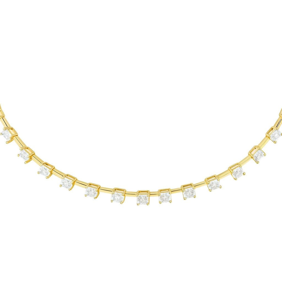 13.80ct Diamond 18K Gold Link Tennis Necklace
