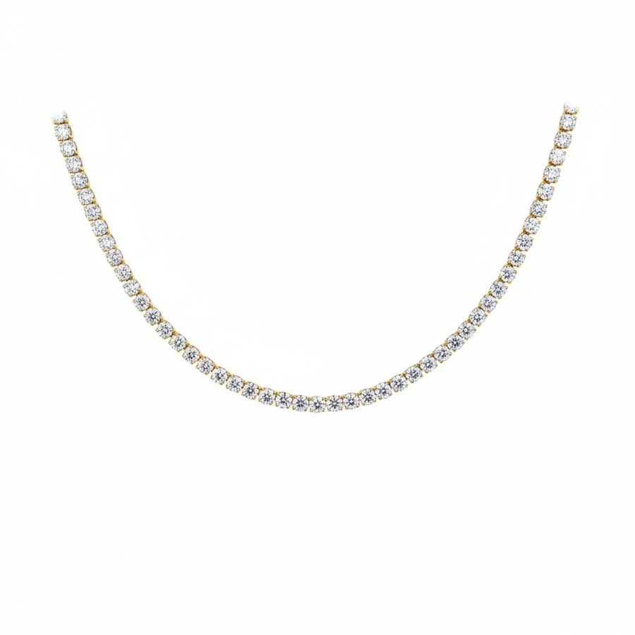 20.02ct Diamond 18K Gold Tennis Necklace