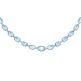 32.57ct Diamond Aquamarine 18K Gold Tennis Necklace