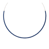 4.68ct Blue Sapphire 18K Gold Choker Tennis Necklace