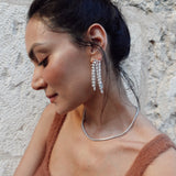 14.56ct Diamond 18K Gold Waterfall Dangle Drop Earrings