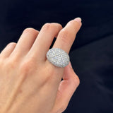 3.45ct Diamond 18K Gold Pave Dome Ring