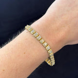 3.00ct Diamond 14K Gold Button Back Tennis Bracelet