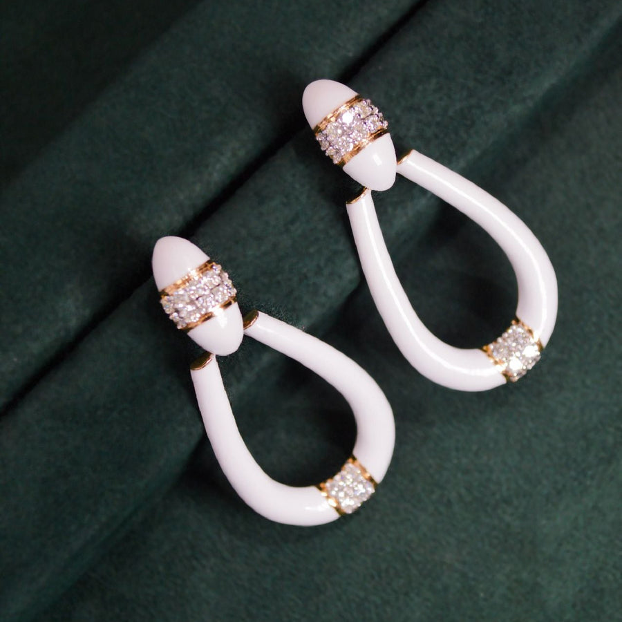 1.48ct Diamond 18K Gold Painted Earrings