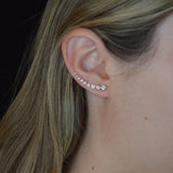 2.01ct Diamond 14K Gold Graduated Climber Earrings
