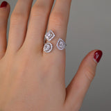 0.75ct Dimond 18K Gold Multi Shaped Bypass Ring