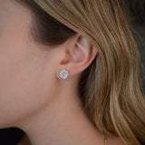 2.00ct Diamond 18K Gold Illusion Stud Earrings