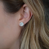2.63ct Diamond 18K Gold Illusion Stud Earrings