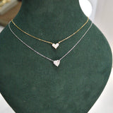 GIA 1.01ct Diamond 18K Gold Solitaire Heart Cut Necklace