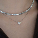 15.50ct Diamond 14K Gold Cut Tennis Necklace