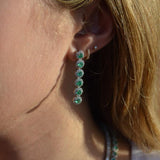 3.00ct Diamond Emerald 14K Gold Linear Cascade Earrings