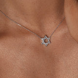 0.20ct Diamond 18K Gold Star of David Necklace