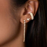 0.48ct Diamond 18K Gold Invisible Set Heart Stud Earrings