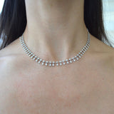 4.00ct Diamond 18K Gold Floating Tennis Necklace
