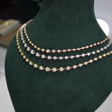 1.58ct / 4.16ct Diamond 18K Gold Graduated Link Tennis Necklace