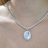 0.55ct Diamond 18K Gold Medal Pendant