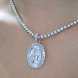 0.55ct Diamond 18K Gold Medal Pendant
