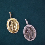 0.55ct Diamond 18K Gold Medal Pendant