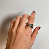 2.95ct Multi Sapphire 14K Gold Crossover Ring