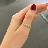 0.56ct Diamond 18K Gold Half Graduated Ring