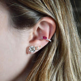 0.40ct Diamond Ruby 18K Gold Heart Ear Cuff