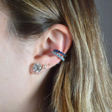 0.60ct Blue Topaz 18K Gold Ear Cuff