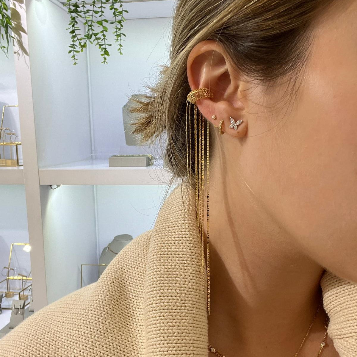 Ana Rocha E Appolinario 18K Gold Eight Fringes Ear Cuff