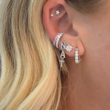 Personalized Diamond 18K Gold Single Dangle Earring