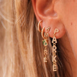 Personalized Diamond 18K Gold Single Dangle Earring