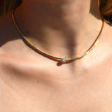 0.37ct Diamond 14K Gold Snake Necklace