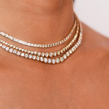 Diamond 18K Gold Graduated Tennis Necklace